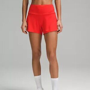 Speed Up High-Rise Lined Short 4", EUC Sz 6, Hot Heat